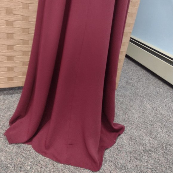 Bill Levkoff, Maroon Halter Formal Dress - Picture 2 of 5